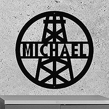 Personalized Oil Derrick Steel Sign - 48088D