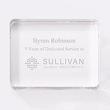Personalized Logo Crystal Rectangle Paperweight - 48089