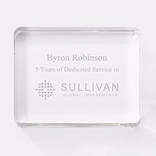 Personalized Logo Crystal Rectangle Paperweight  - 48089