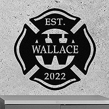 Custom Firefighter Monogram Steel Sign - 48109D