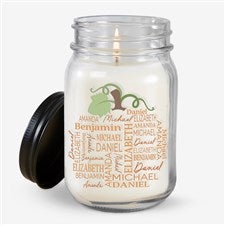 Fall Repeating Name Personalized Farmhouse Candle Jar - 48140