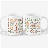 Fall Repeating Name Personalized Coffee Mugs - 48142