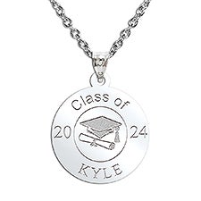 Personalized Name Round Graduation Charm - 48146D