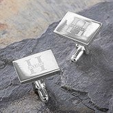Lavish Last Name Personalized Silver Cufflinks  - 48148