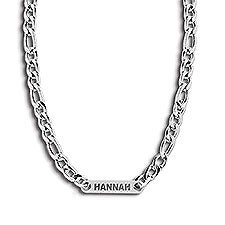 Personalized Mens Figaro Name ID Necklace  - 48149D