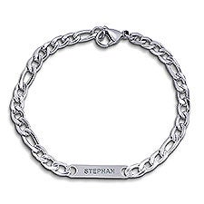 Personalized Mens Figaro Name ID Bracelet - 48154D
