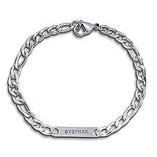 Personalized Mens Figaro Name ID Bracelet  - 48154D