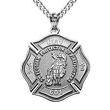 Custom Saint Florian Badge Necklace  - 48158D