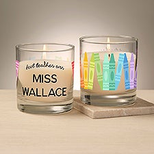 Color Crayon Personalized 8oz Glass Candle - 48159
