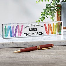Color Crayon Personalized Acrylic Name Plate - 48160