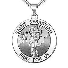 Custom Saint Sebastian Engraved Pendant  - 48178D