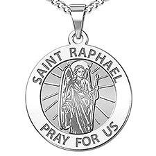 Custom Saint Raphael Engraved Pendant  - 48179D