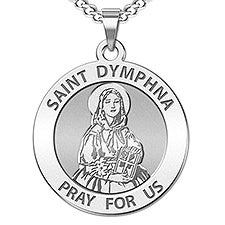 Custom Saint Dymphna Engraved Pendant  - 48180D