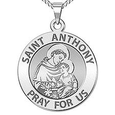 Custom Saint Anthony Engraved Pendant  - 48183D