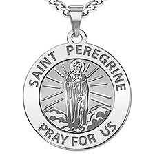 Custom Saint Peregrine Engraved Pendant  - 48185D
