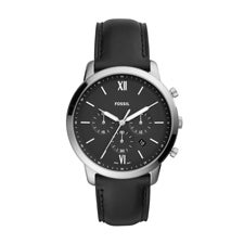 Fossil Mens Neutra Chrono Black Leather Watch - 48194