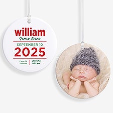 New Baby Details Personalized Christmas Ornament  - 48197