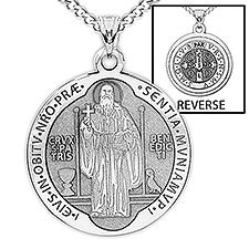 Saint Benedict Engraved Pendant  - 48222D