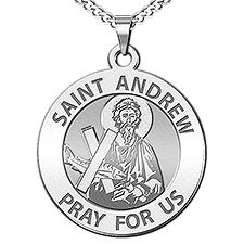 Custom Saint Andrew Engraved Pendant  - 48223D