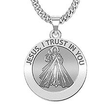 Custom Divine Mercy Engraved Pendant  - 48230D