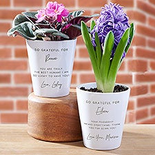 Grateful For You Personalized Mini Flower Pot - 48244