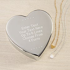 Write Your Own Personalized Heart Jewelry Box Gift Set with Heart Necklace  - 48316