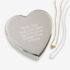 Write Your Own Personalized Heart Jewelry Box Gift Set with Heart Necklace  - 48316