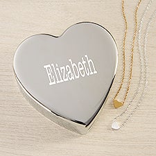 Classic Celebrations Personalized Heart Jewelry Box Gift Set with Heart Necklace  - 48317
