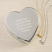 Write Your Own Personalized Heart Jewelry Box Gift Set with Infinity Necklace  - 48321