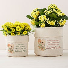 Precious Moments Friendship Personalized Canvas Flower Planters - 48341