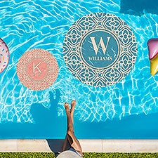 Monogram Personalized Round Vinyl Pool Mat - 48396