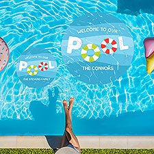 Welcome to Our Pool Personalized Round Vinyl Pool Mat - 48399