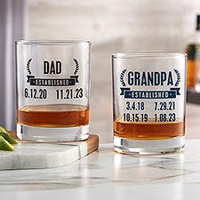 Date Established Personalized Whiskey Glass  - 48431