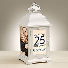 Personalized Years Of Love White Metal Anniversary LED Lantern  - 48433