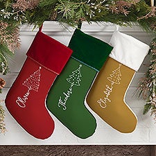 Scripted Christmas Tree Personalized Christmas Stockings - 48557
