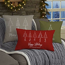 Scripted Names Personalized Christmas Tree Throw Pillows - 48560