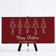 Scripted Names Christmas Tree Personalized Canvas Print  - 48564