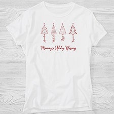 Scripted Name Christmas Tree Personalized Ladies Shirts  - 48568