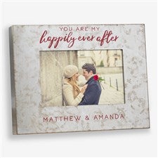 Happily Ever After Personalized Metal Wedding Picture Frame  - 48571