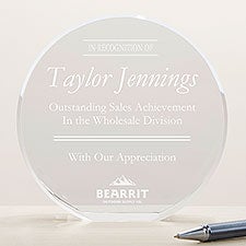 Personalized Logo Round Crystal Award Last - 48572