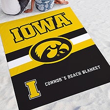 NCAA Iowa Hawkeyes Personalized Beach Blanket - 48589