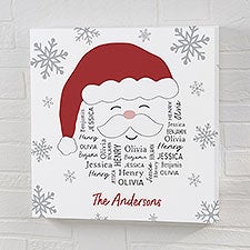 Santa Repeating Name Personalized Canvas Print - 48685