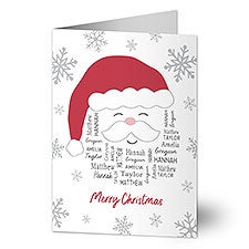 Santa Repeating Name Personalized Christmas Card - 48688