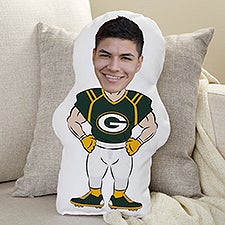 Green Bay Packers Personalized Photo Football Character Pillow - 48700
