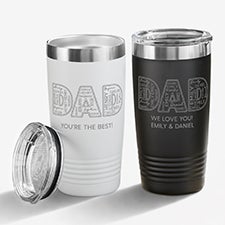 Dad Repeating Name Personalized 20 oz. Vacuum Insulated Stainless Steel Tumblers - 48754