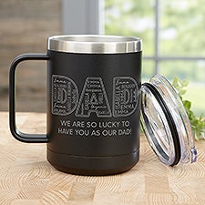 Dad Repeating Name Personalized 15 oz. Vacuum Insulated Stainless Steel Travel Mug - 48757