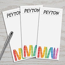 Watercolor Crayons Personalized Notepads Set - 48759