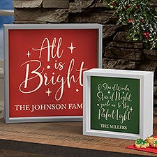 All Is Bright Personalized Holiday LED Light Shadow Box  - 48783