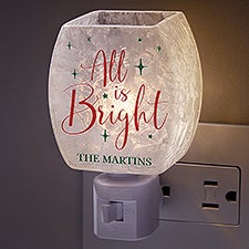 All Is Bright Personalized Frosted Christmas Night Light  - 48784