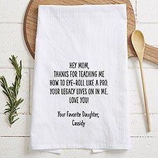 Moms Eye Roll Personalized Kitchen Tea Towel - 48874